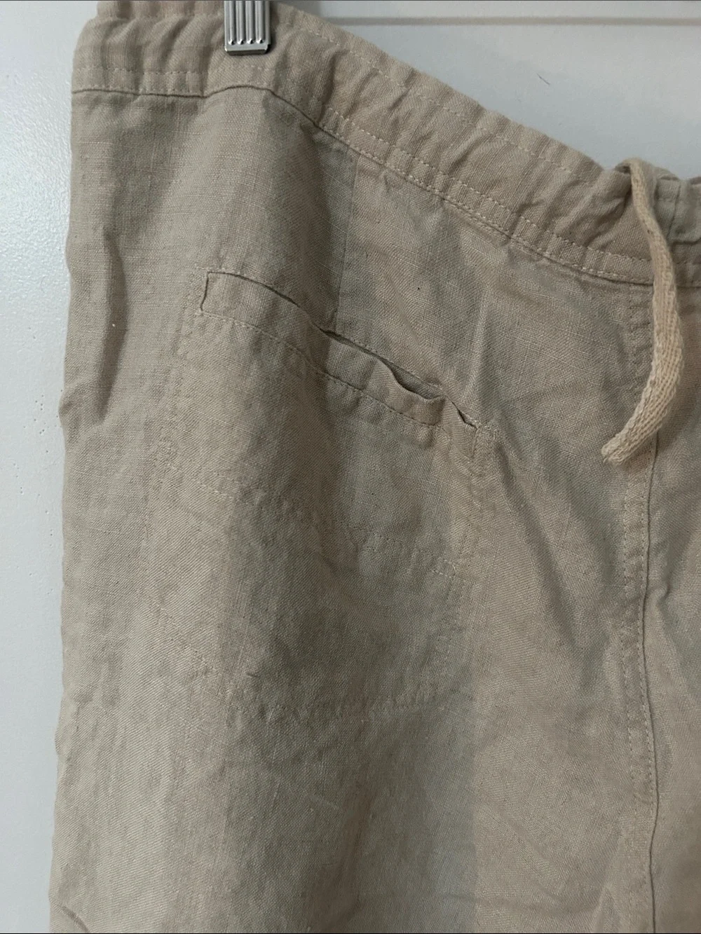Island Importer Riviera Pant Casual Wide-Leg Linen Drawstring Pants Beach Size L